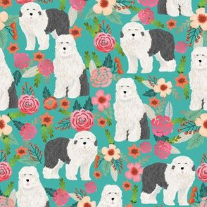 old english sheepdog florals cute dogs best dog floral prints cute old english sheepdog designs