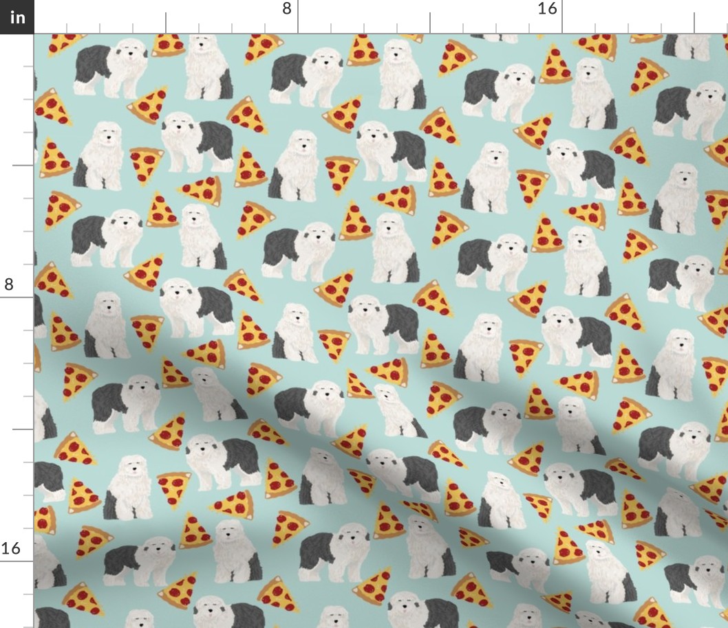 old english sheepdog pizza fabric cute dogs food fabric best dogs and pizzas designs