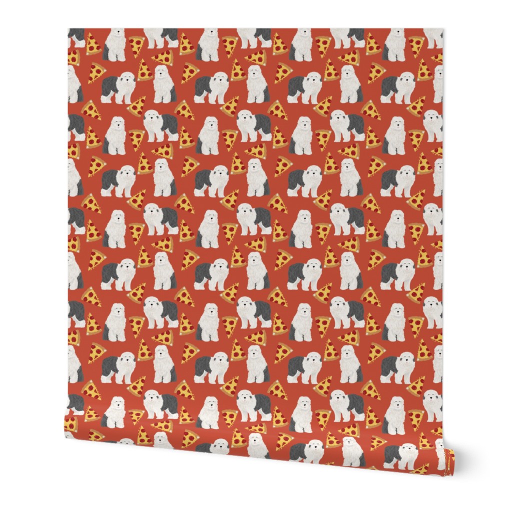 old english sheepdog pizza fabric cute pizza dogs fabric best english sheepdogs fabric