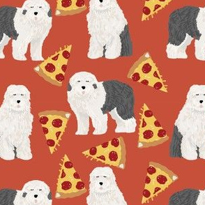 old english sheepdog pizza fabric cute pizza dogs fabric best english sheepdogs fabric