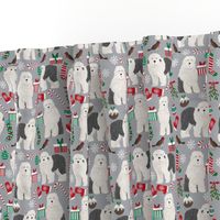 old english sheepdogs christmas fabric cute dogs design best xmas holiday dog fabric