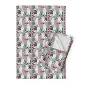 old english sheepdogs christmas fabric cute dogs design best xmas holiday dog fabric