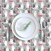old english sheepdogs christmas fabric cute dogs design best xmas holiday dog fabric