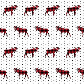 buffalo plaid moose christmas fabric xmas holiday red plaid