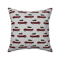 christmas wagon plaid christmas trees christmas fabric vintage retro christmas cars christmas trees on cars