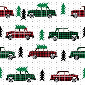 trees on cars red plaid green plaid red and green buffalo plaid christmas fabrics christmas fabric trees on car evergreen fir tree