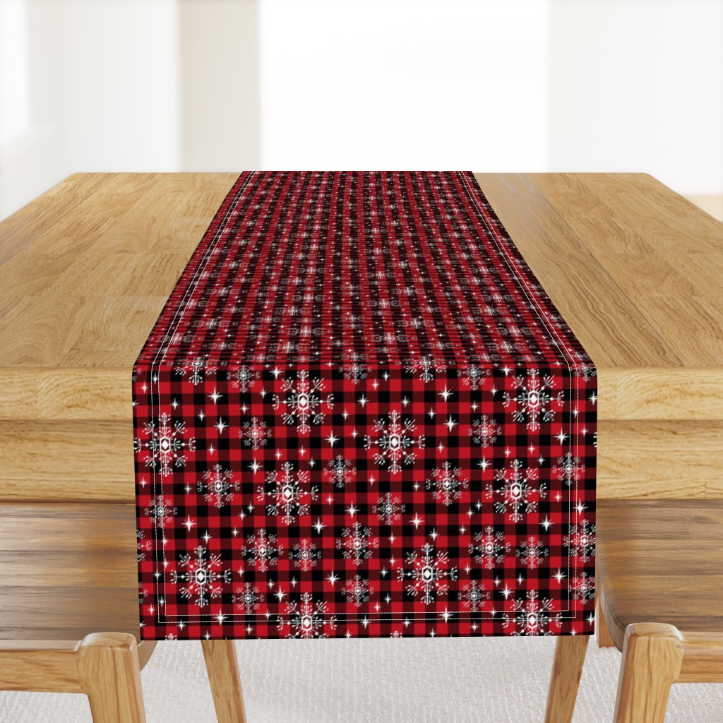 buffalo plaid snowflakes winter christmas fabric snowflakes christmas plaid christmas fabric