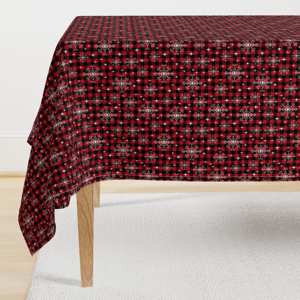 FLOCON , Nappe de Noël en tissu rectangulaire