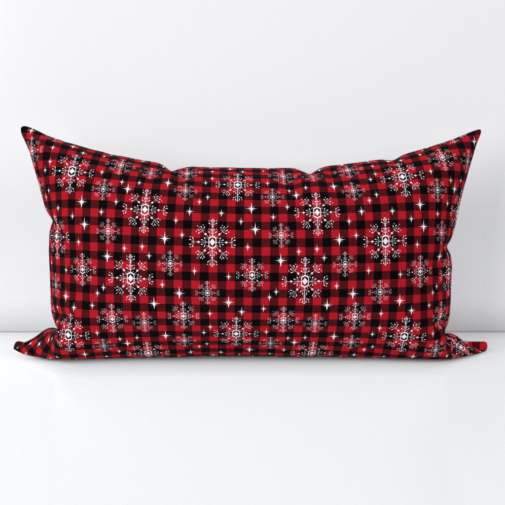 buffalo plaid snowflakes winter christmas fabric snowflakes christmas plaid christmas fabric