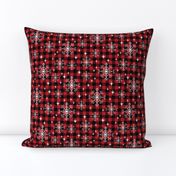 buffalo plaid snowflakes winter christmas fabric snowflakes christmas plaid christmas fabric