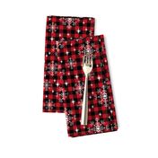 buffalo plaid snowflakes winter christmas fabric snowflakes christmas plaid christmas fabric