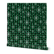 buffalo plaid snowflakes cabin winter outdoors green plaid winter outdoors fabric