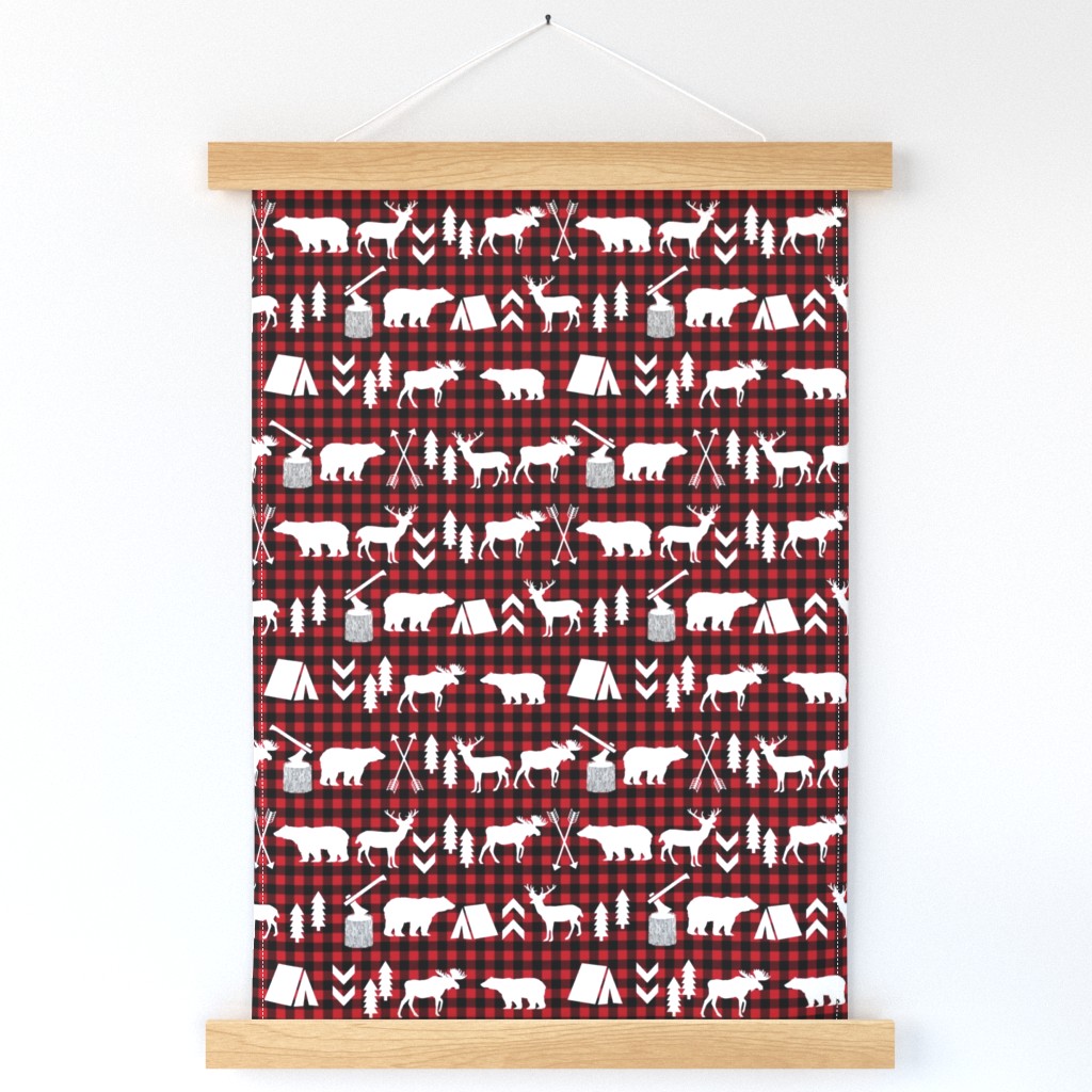 buffalo plaid woodland christmas winter fall cabin print