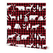 buffalo plaid woodland christmas winter fall cabin print