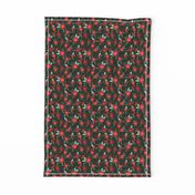 christmas floral florals poinsettias christmas posy red and green christmas fabric fir tree