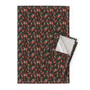 christmas floral florals poinsettias christmas posy red and green christmas fabric fir tree