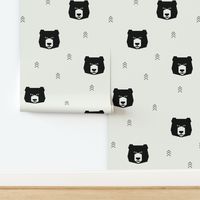 Bears - bear head black on vanilla || by sunny afternoon