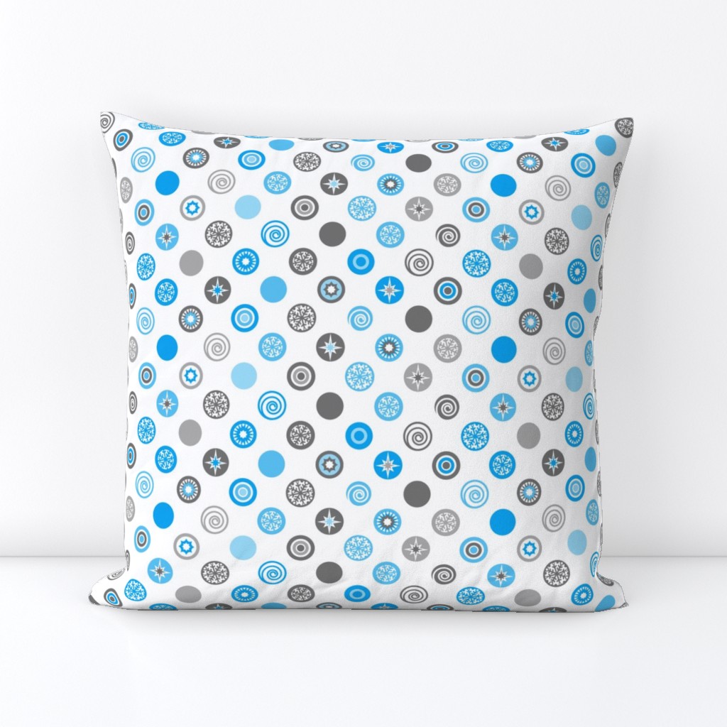 Winter Polka Dot Blue Gray White