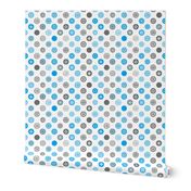 Winter Polka Dot Blue Gray White