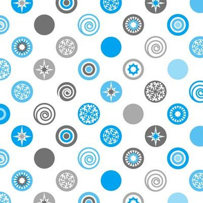 Winter Polka Dot Blue Gray White