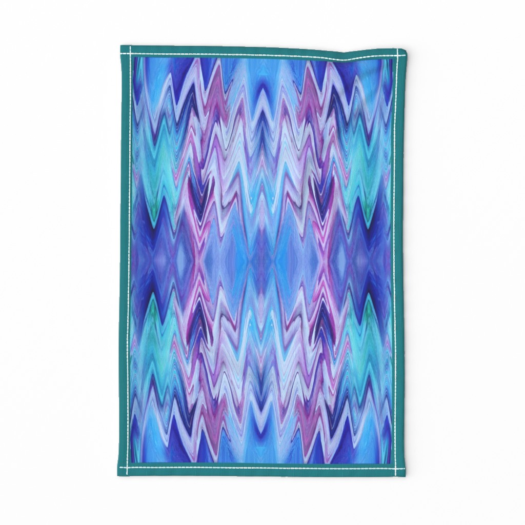 CHV6 - Chevron Tea Towel in  Purple - Maroon - Blue