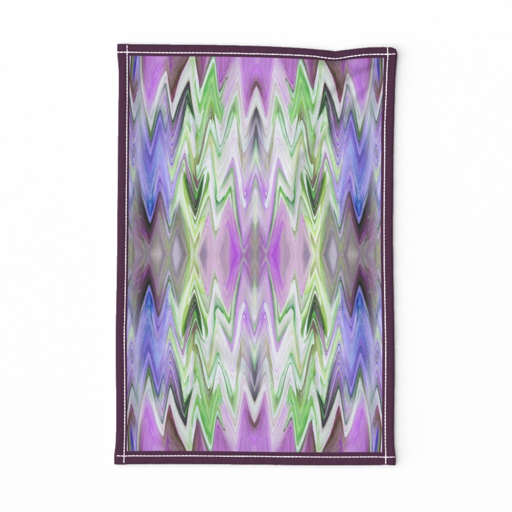 CHV9 - Chevron Tea Towel in Maroon - Purple - Green