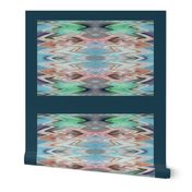 CHV1- - Chevron Tea Towel - Coral - Green - Blue