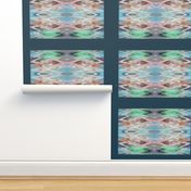 CHV1- - Chevron Tea Towel - Coral - Green - Blue