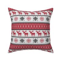 fair isle moose (red) || winter knits