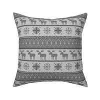 fair isle moose (grey on grey) || winter knits