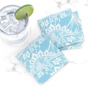 Stegosaurus Lace - Blue / White