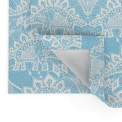 Stegosaurus Lace - Blue / White