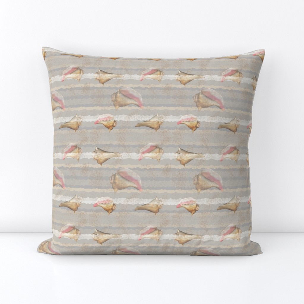 Conch Shells on Sandy Beige