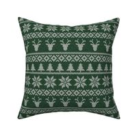 fair isle deer (green) || snowflake || winter knits