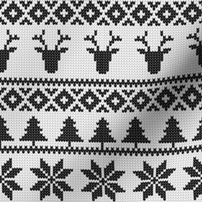 fair isle deer (black) || winter knits