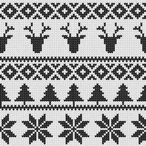 fair isle deer (black) || winter knits