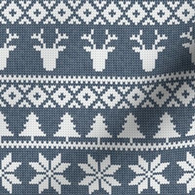 fair isle (deer) navy || winter knits