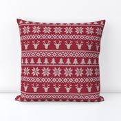fair isle deer (red) || snowflake || winter knits