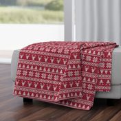 fair isle deer (red) || snowflake || winter knits