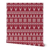 fair isle deer (red) || snowflake || winter knits