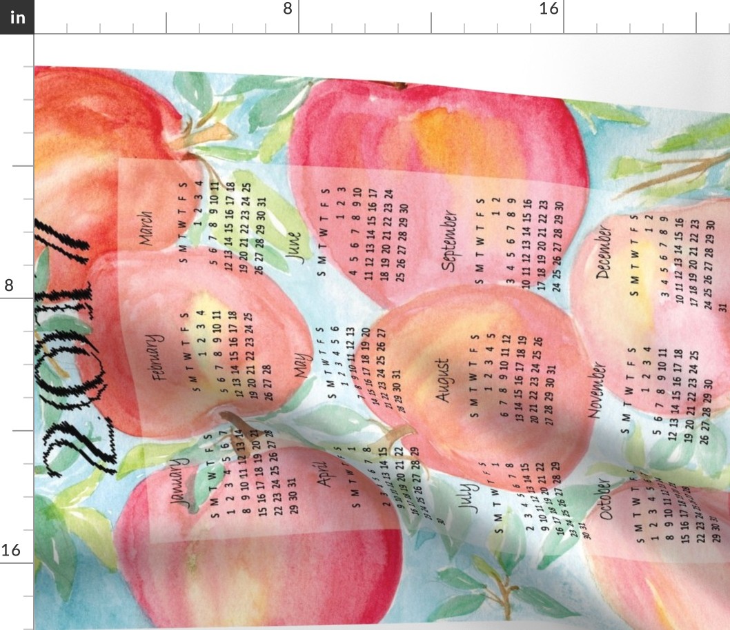 2017 Calendar Watercolor Apples