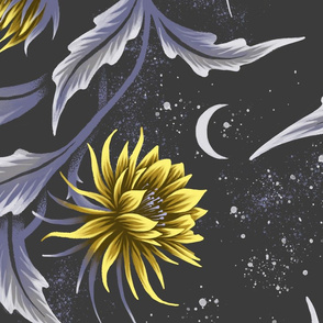 Queen of the Night - Grey / Yellow - Large Scale - Andrea Muller