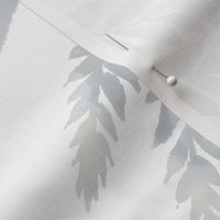 Watercolor Fern Leaves - White / Grey - LARGE