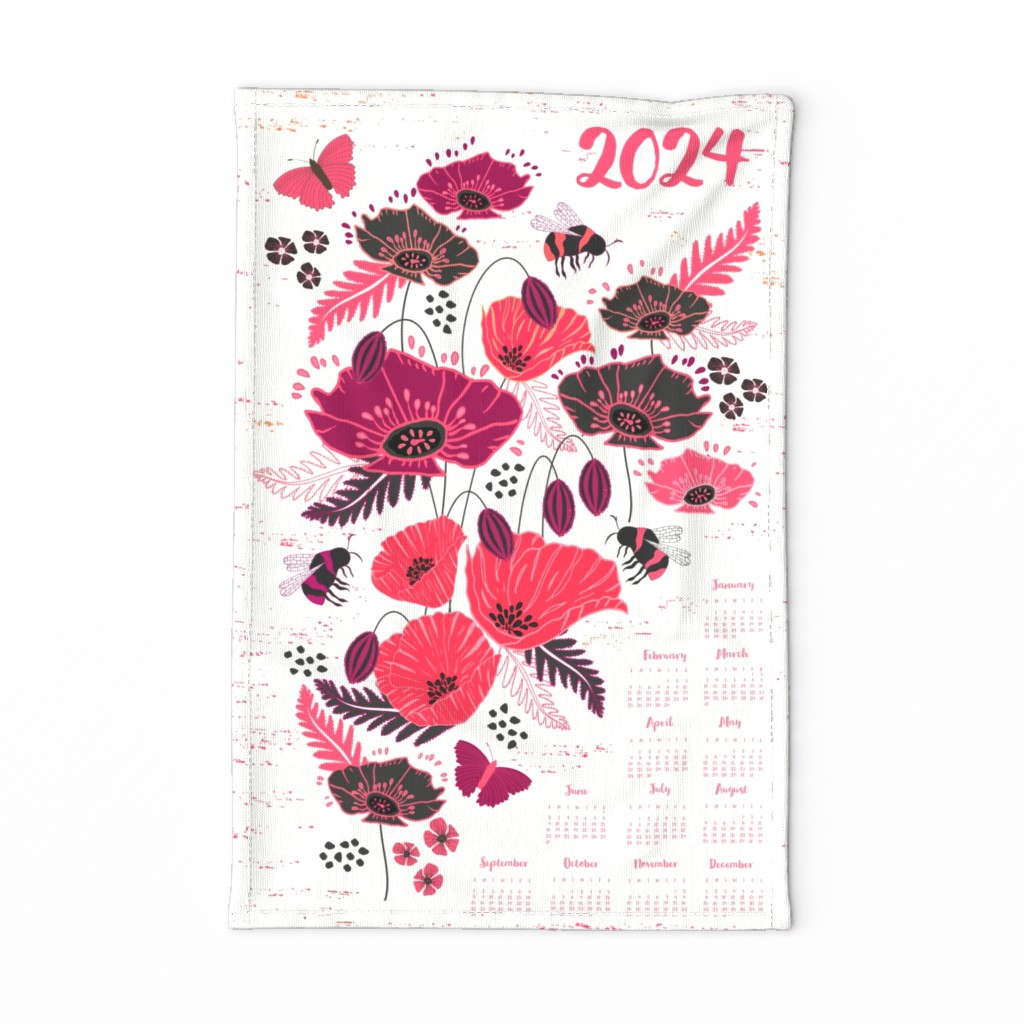 Poppies and Bees 2024 Calendar