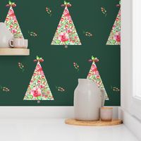 Floral Christmas Tree - Green