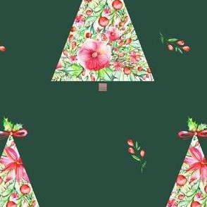 Floral Christmas Tree - Green
