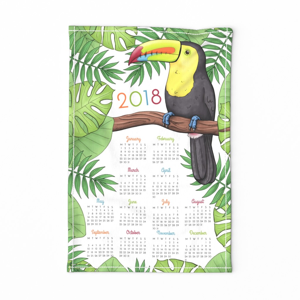 Toucan Tea Towel Calendar 2018