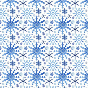 Watercolor Snowflake Fabric