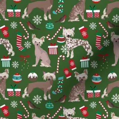 chinese crested dogs christmas fabric cute dogs design best xmas holiday dog fabric