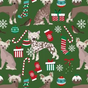 chinese crested dogs christmas fabric cute dogs design best xmas holiday dog fabric